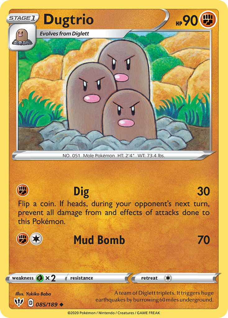 Dugtrio (085/189) [Sword & Shield: Darkness Ablaze] | The Gaming-Verse