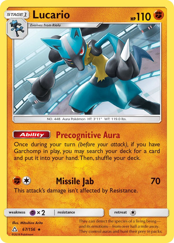 Lucario (67/156) (Theme Deck Exclusive) [Sun & Moon: Ultra Prism] | The Gaming-Verse