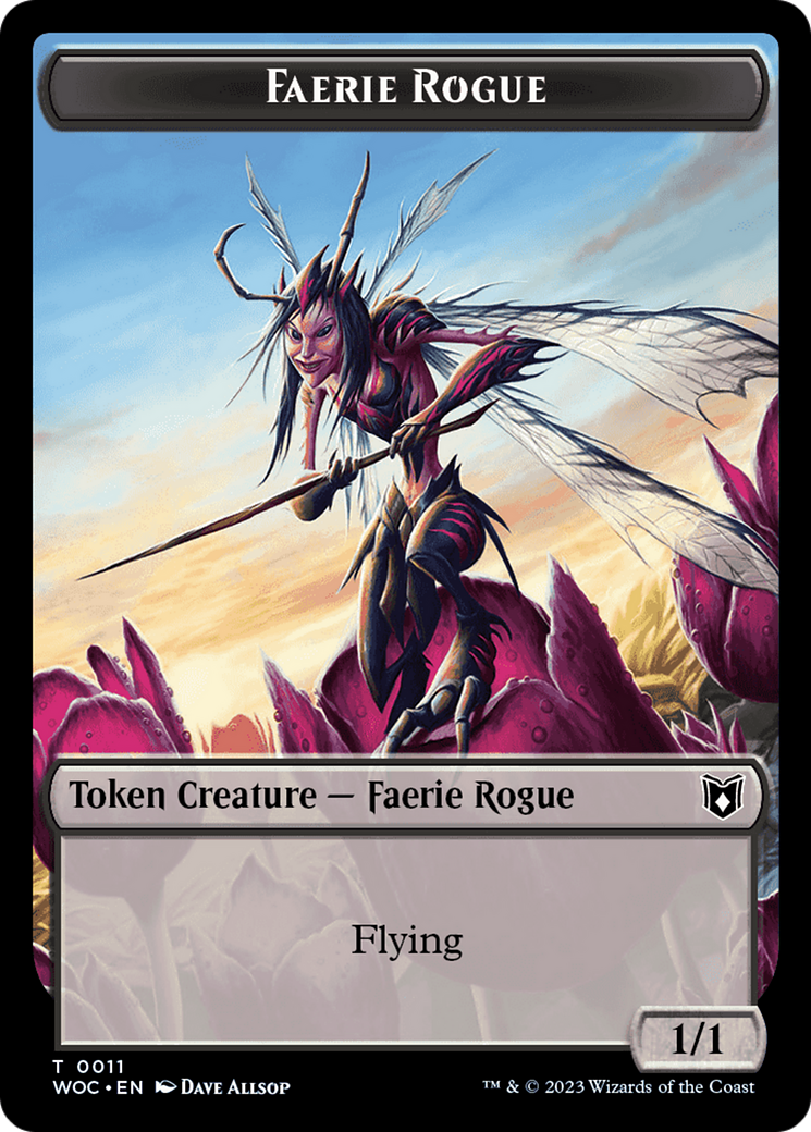 Faerie Rogue // Pirate (0011) Double-Sided Token [Wilds of Eldraine Commander Tokens] | The Gaming-Verse