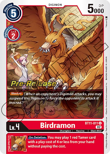 Birdramon [BT11-011] [Dimensional Phase Pre-Release Promos] | The Gaming-Verse