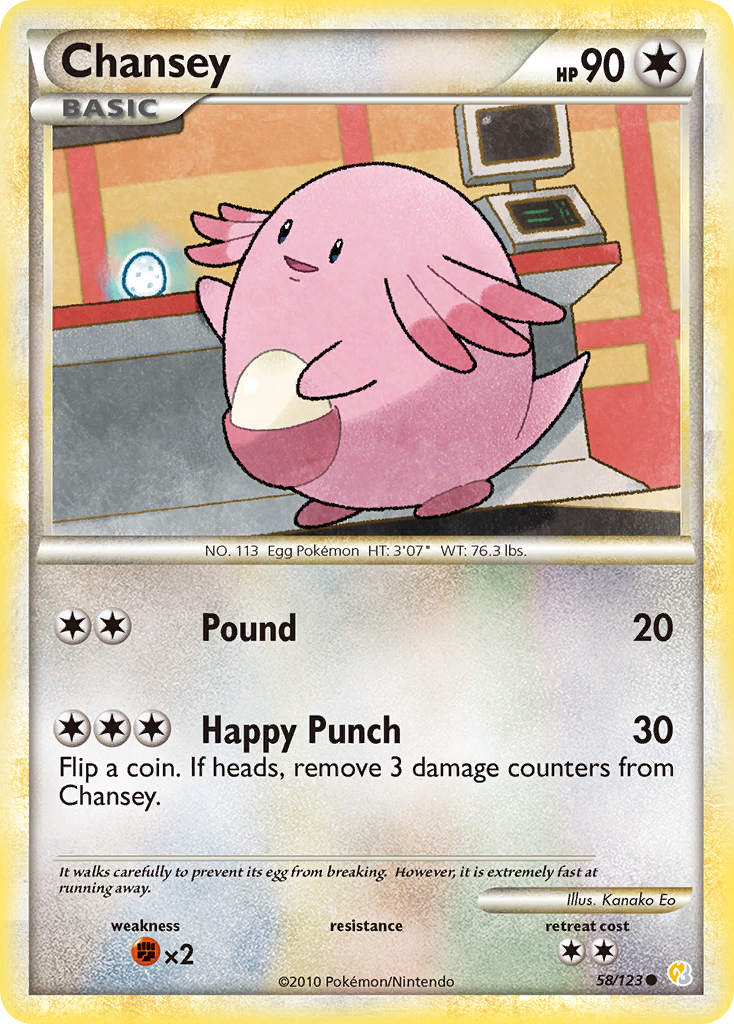 Chansey (58/123) [HeartGold & SoulSilver: Base Set] | The Gaming-Verse