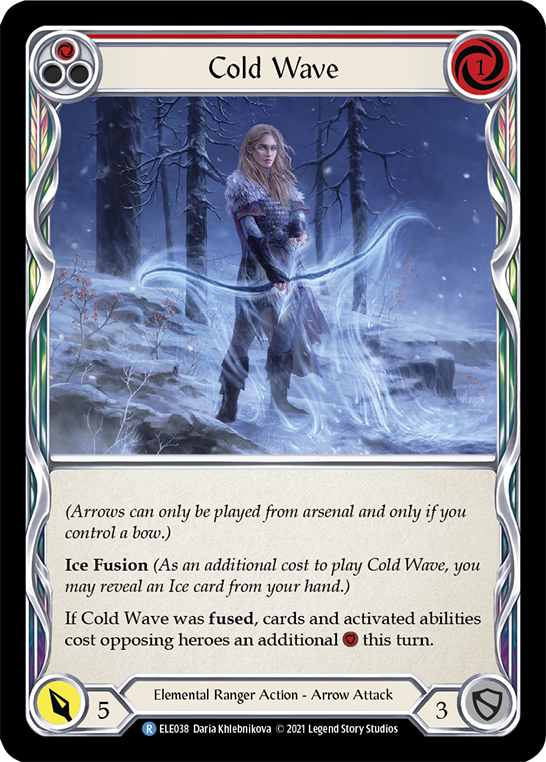 Cold Wave (Red) [ELE038] (Tales of Aria)  1st Edition Rainbow Foil | The Gaming-Verse