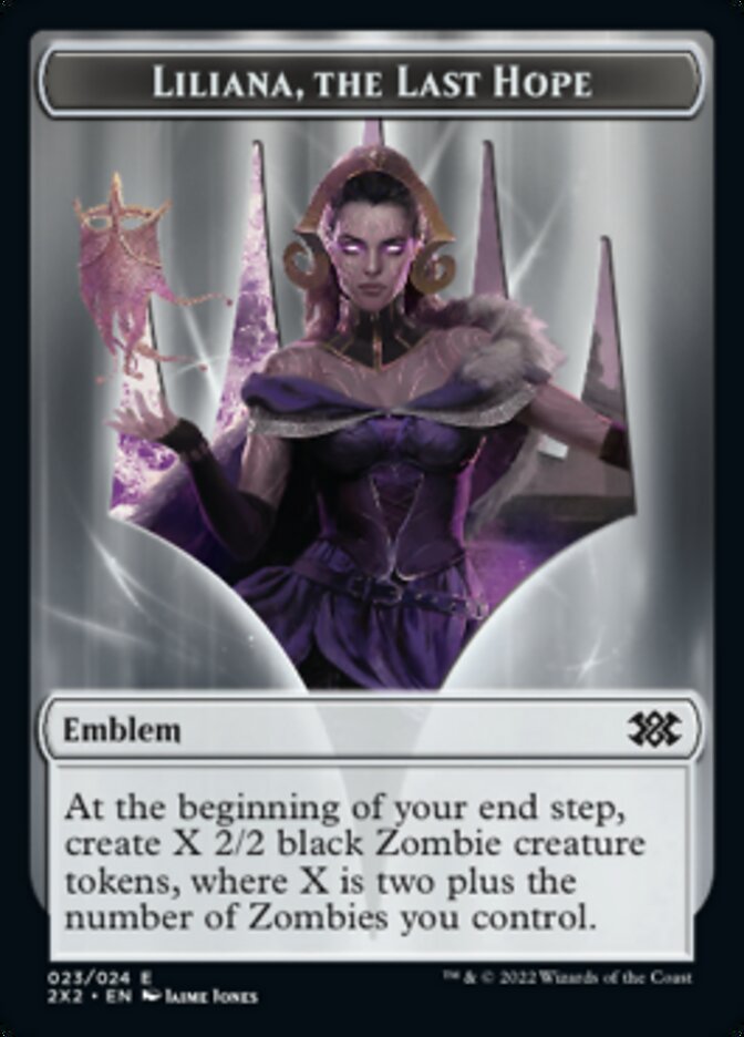 Liliana, the Last Hope Emblem // Spirit Double-sided Token [Double Masters 2022 Tokens] | The Gaming-Verse