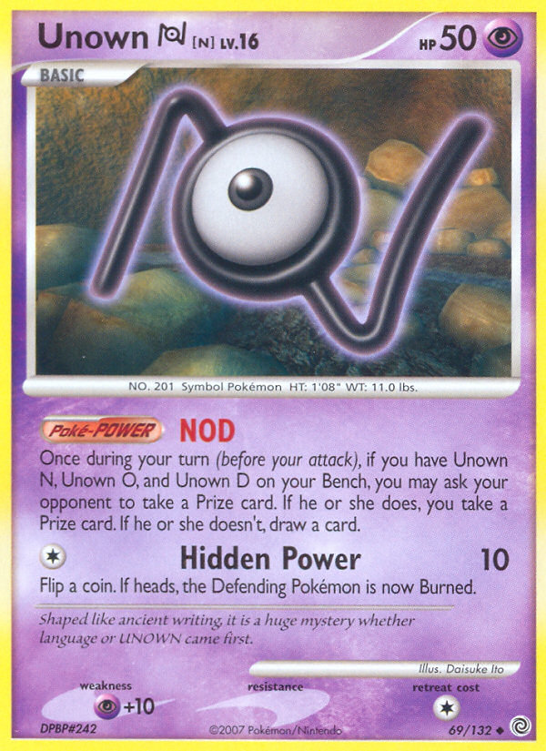 Unown N (69/132) [Diamond & Pearl: Secret Wonders] | The Gaming-Verse