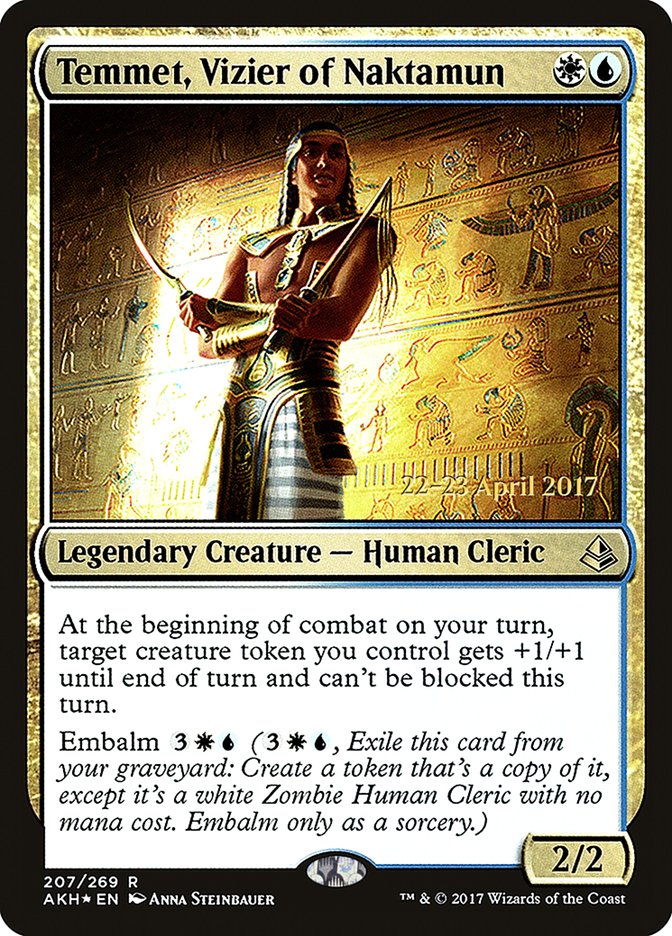 Temmet, Vizier of Naktamun  (Prerelease) [Amonkhet Prerelease Promos] | The Gaming-Verse