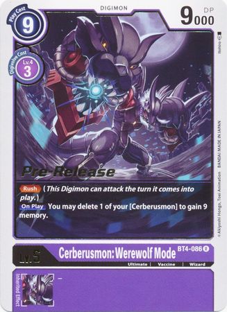 Cerberusmon: Werewolf Mode [BT4-086] [Great Legend Pre-Release Promos] | The Gaming-Verse