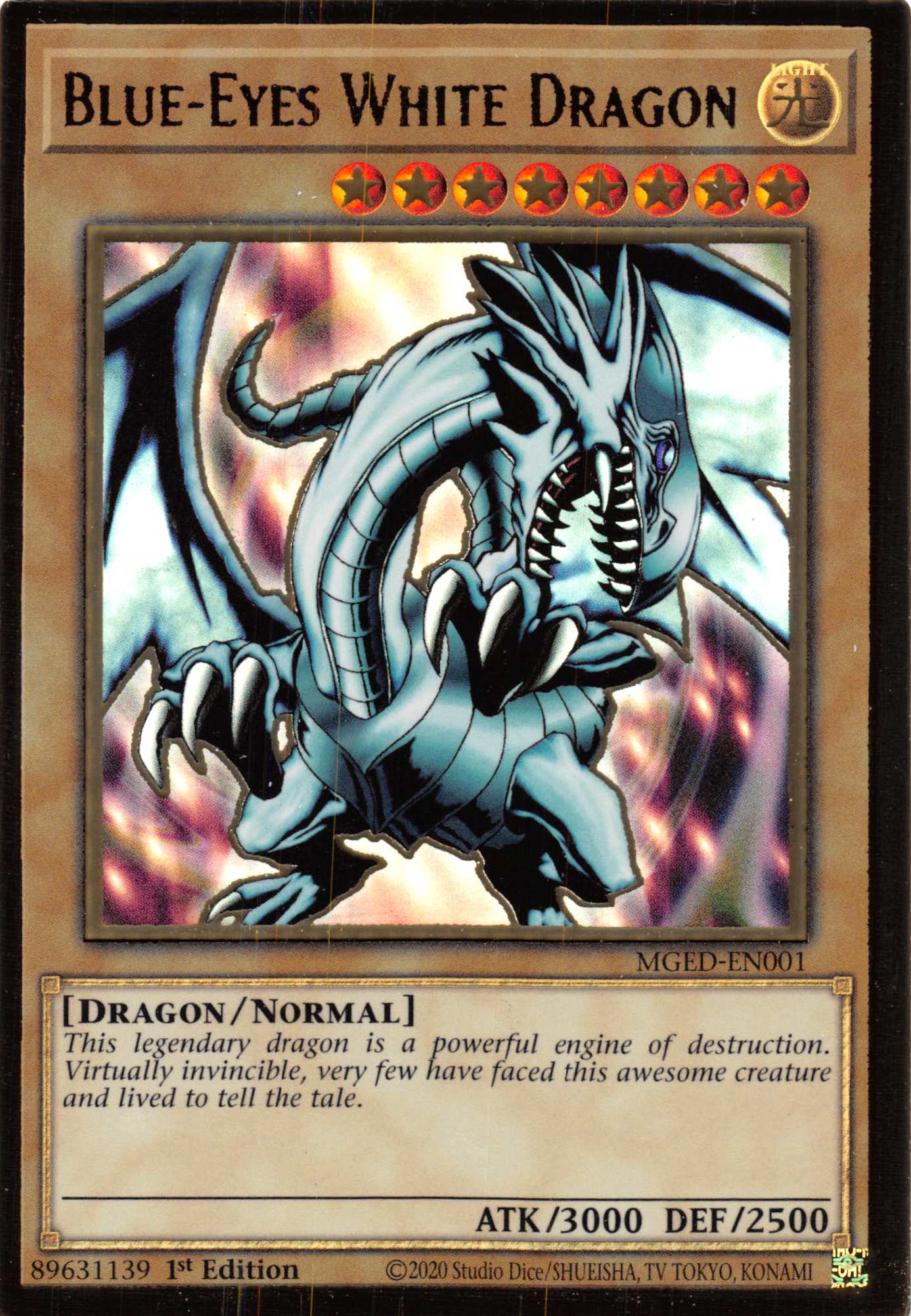 Blue-Eyes White Dragon (Alternate Art) [MGED-EN001] Gold Rare | The Gaming-Verse