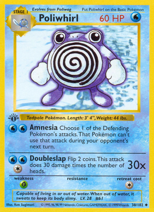 Poliwhirl (38/102) (Shadowless) [Base Set 1st Edition] | The Gaming-Verse