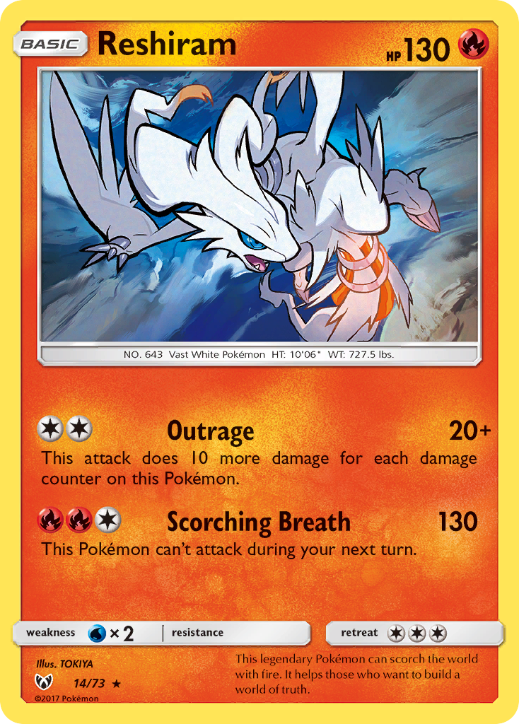 Reshiram (14/73) [Sun & Moon: Shining Legends] | The Gaming-Verse