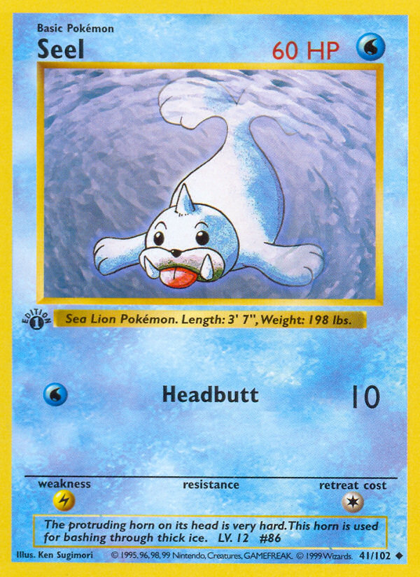 Seel (41/102) (Shadowless) [Base Set 1st Edition] | The Gaming-Verse