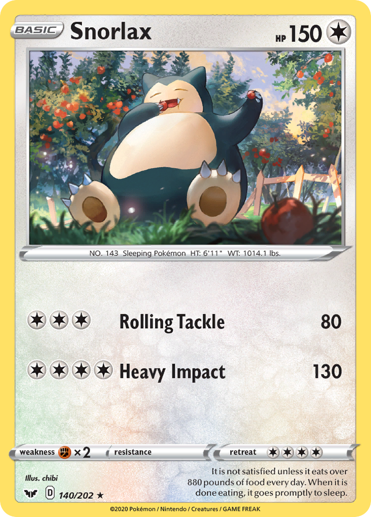 Snorlax (140/202) [Sword & Shield: Base Set] | The Gaming-Verse