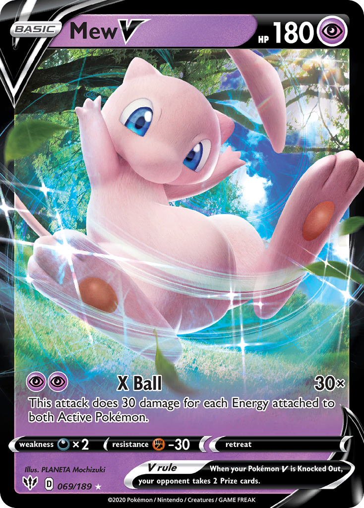 Mew V (069/189) (Jumbo Card) [Sword & Shield: Darkness Ablaze] | The Gaming-Verse