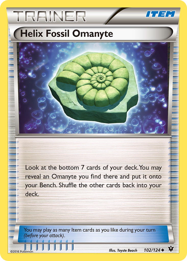 Helix Fossil Omanyte (102/124) [XY: Fates Collide] | The Gaming-Verse