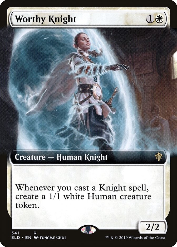 Worthy Knight (Extended Art) [Throne of Eldraine] | The Gaming-Verse