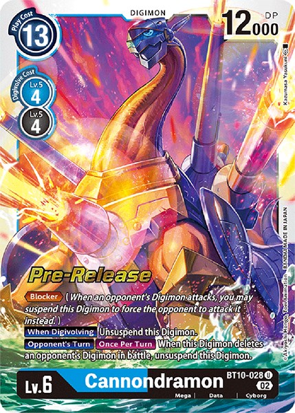 Cannondramon [BT10-028] [Xros Encounter Pre-Release Cards] | The Gaming-Verse