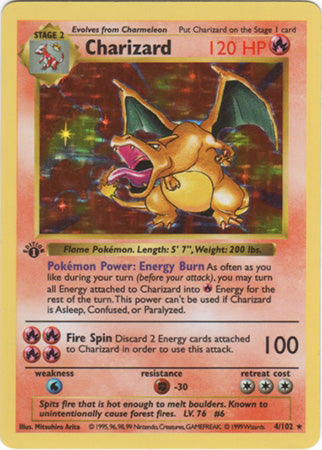 Charizard (4/102) (Shadowless) [Base Set 1st Edition] | The Gaming-Verse