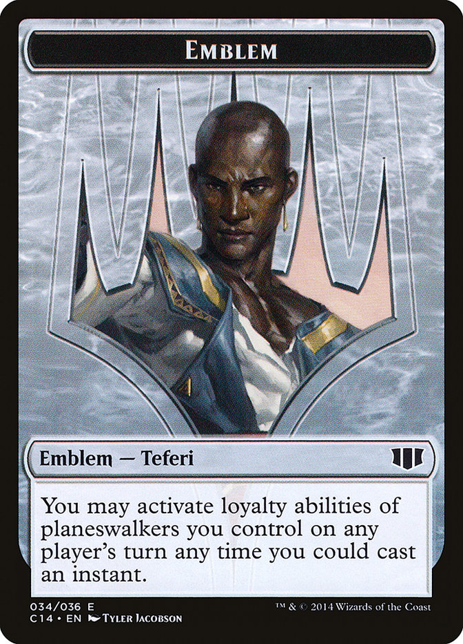 Teferi, Temporal Archmage Emblem // Zombie (011/036) Double-sided Token [Commander 2014 Tokens] | The Gaming-Verse