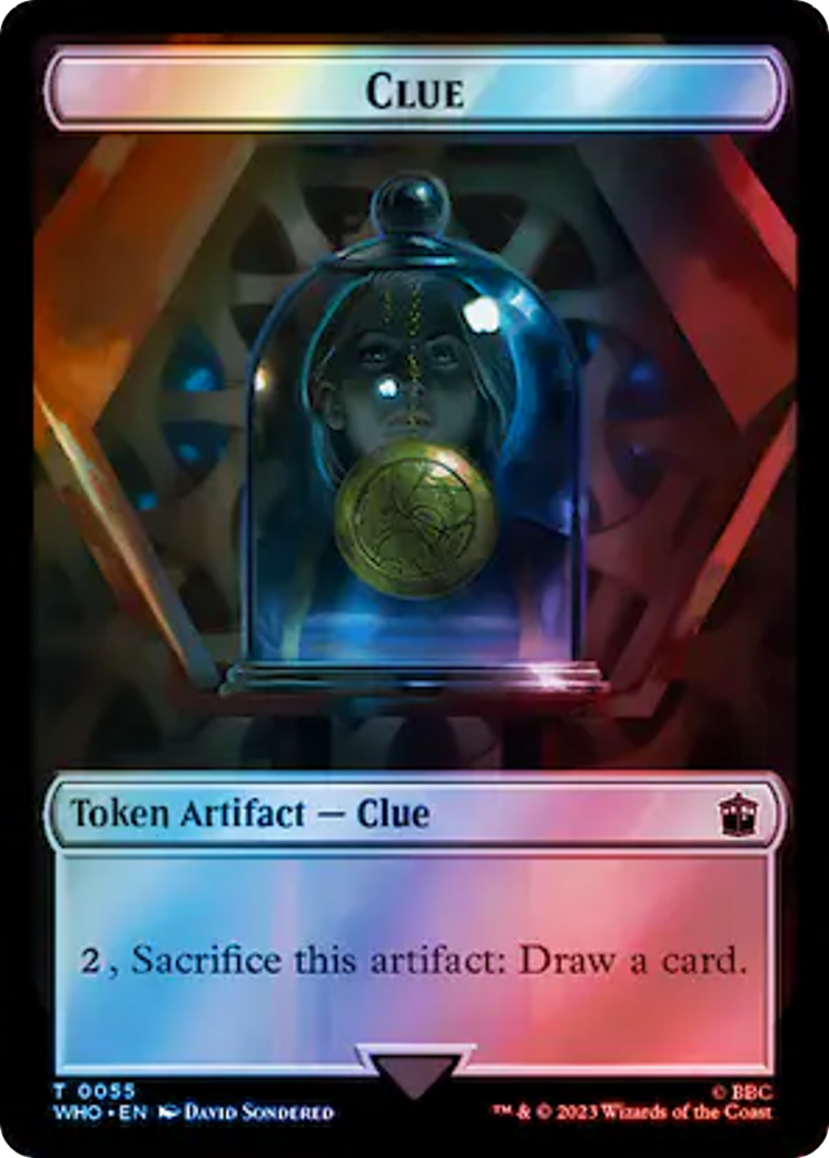 Alien Rhino // Clue (0055) Double-Sided Token (Surge Foil) [Doctor Who Tokens] | The Gaming-Verse