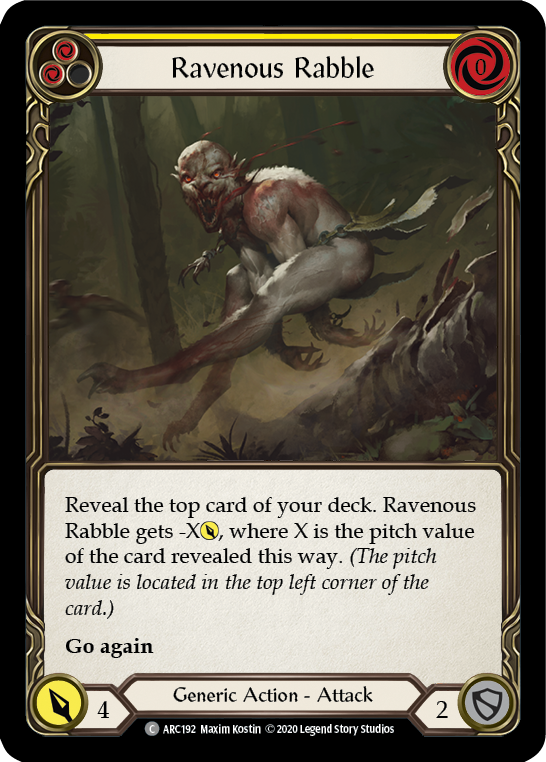 Ravenous Rabble (Yellow) [ARC192] Unlimited Rainbow Foil | The Gaming-Verse