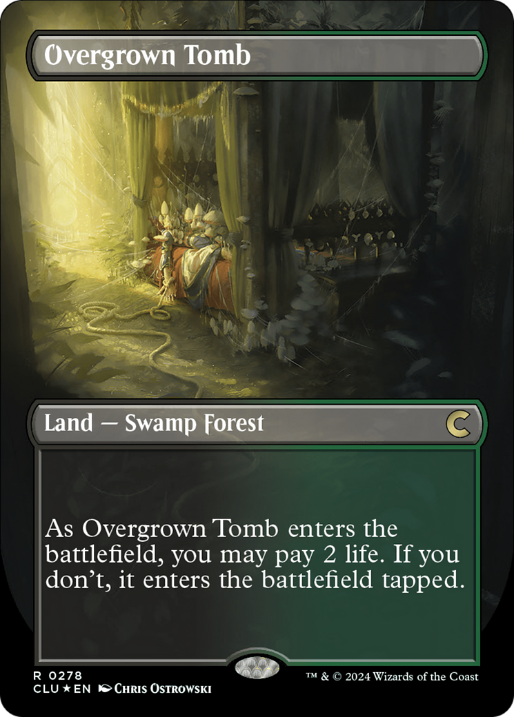 Overgrown Tomb (Borderless) [Ravnica: Clue Edition] | The Gaming-Verse