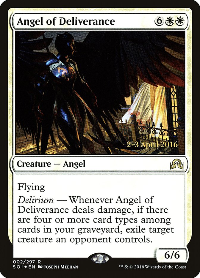 Angel of Deliverance (Prerelease) [Shadows over Innistrad Prerelease Promos] | The Gaming-Verse