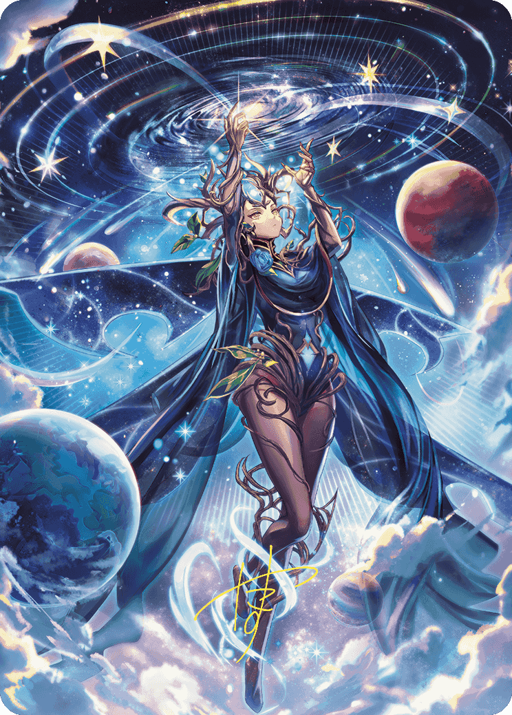 Omniscience Anime Art Card (Gold-Stamped Signature) [Wilds of Eldraine Art Series] | The Gaming-Verse