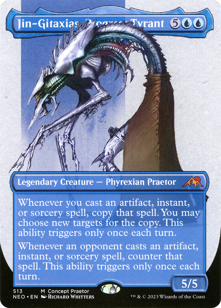 Jin-Gitaxias, Progress Tyrant (Borderless Concept Praetors) [Phyrexia: All Will Be One] | The Gaming-Verse