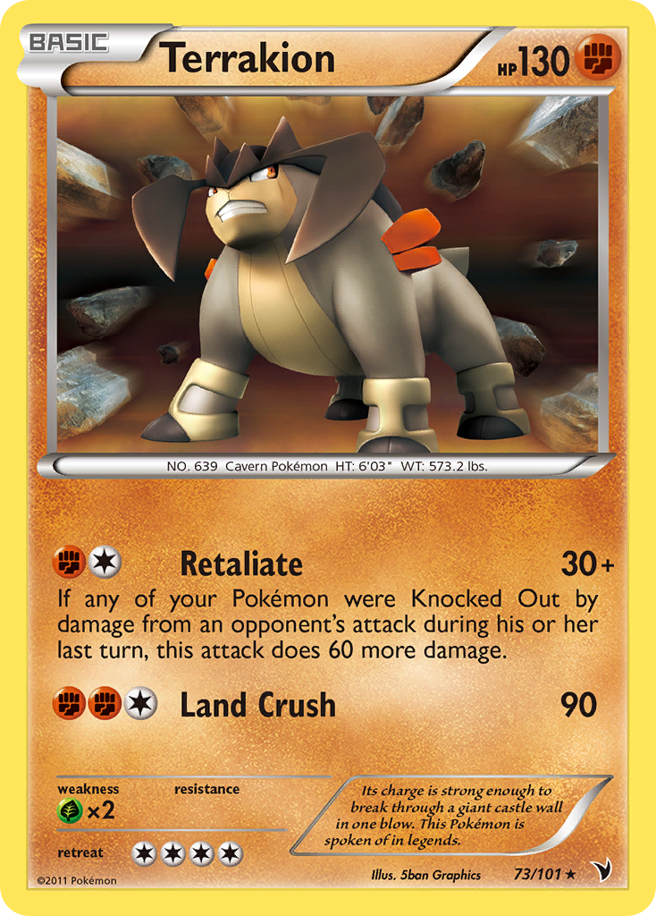 Terrakion (73/101) [Black & White: Noble Victories] | The Gaming-Verse