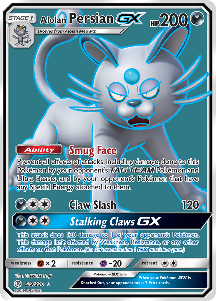 Alolan Persian GX (219/236) [Sun & Moon: Cosmic Eclipse] | The Gaming-Verse