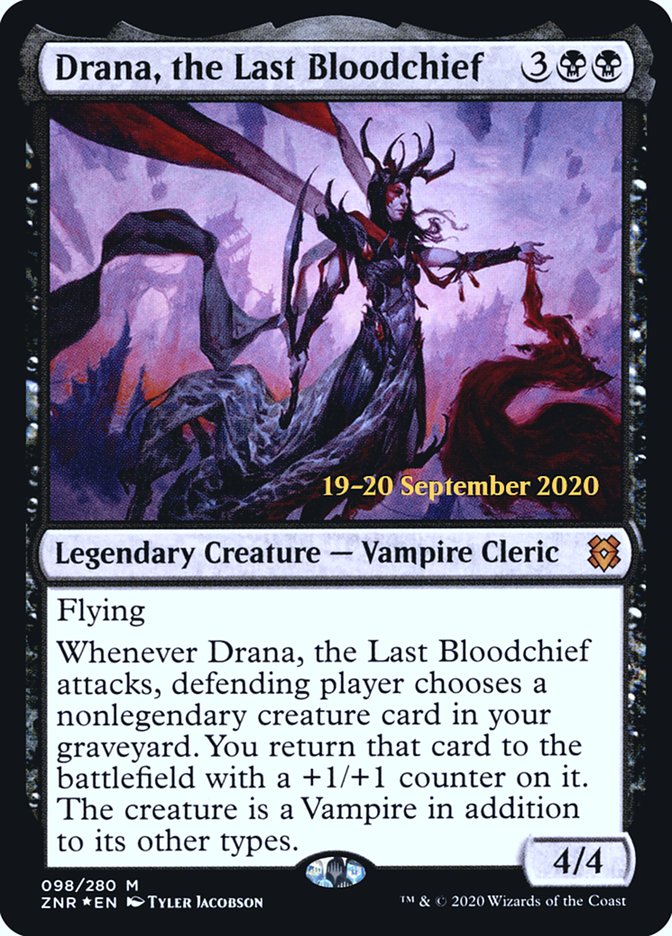 Drana, the Last Bloodchief  [Zendikar Rising Prerelease Promos] | The Gaming-Verse