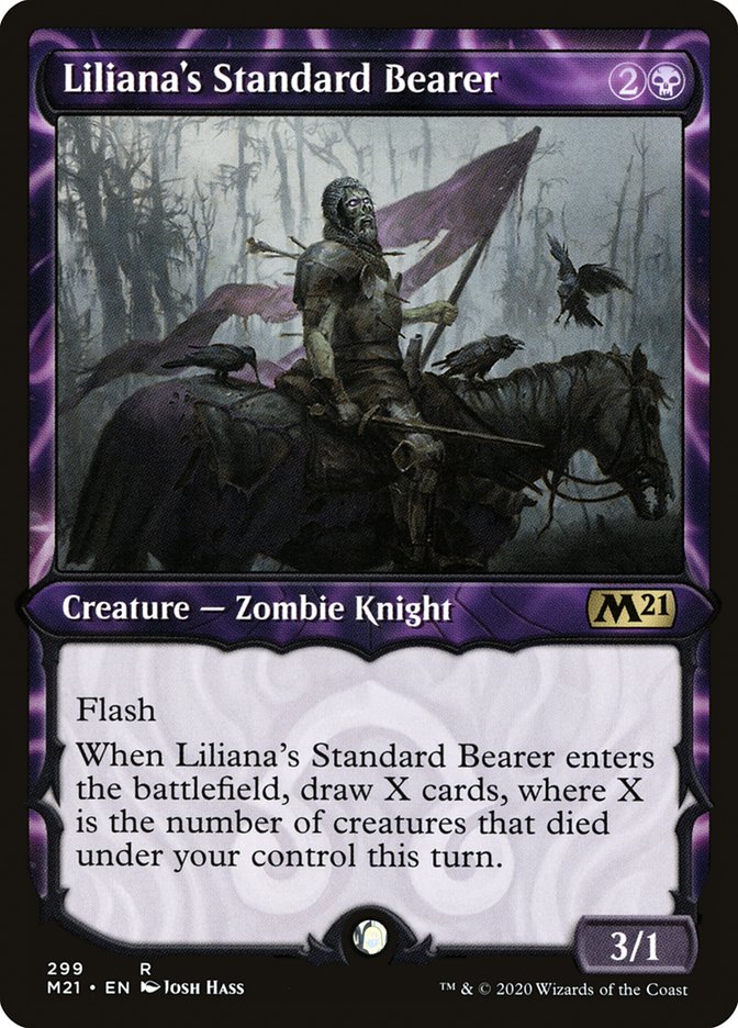 Liliana's Standard Bearer (Showcase) [Core Set 2021] | The Gaming-Verse