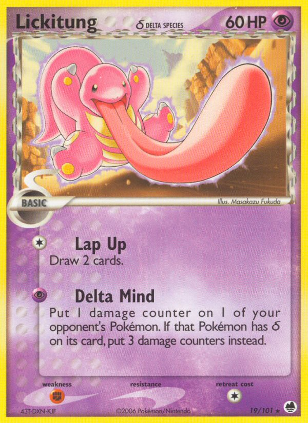 Lickitung (19/101) (Delta Species) [EX: Dragon Frontiers] | The Gaming-Verse