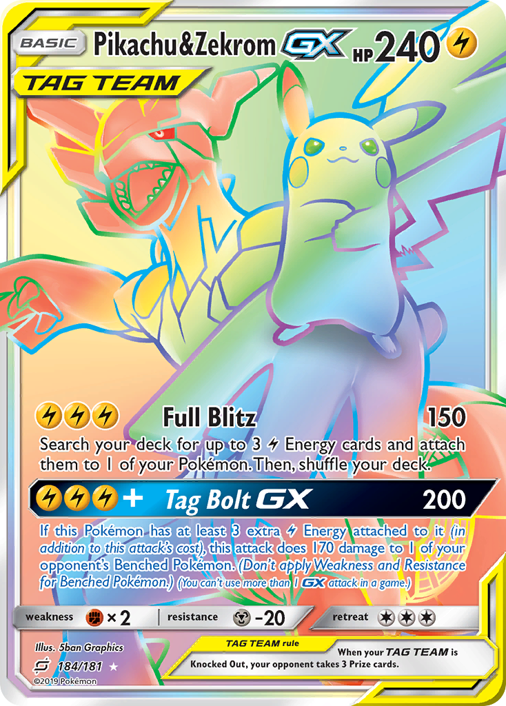 Pikachu & Zekrom GX (184/181) [Sun & Moon: Team Up] | The Gaming-Verse