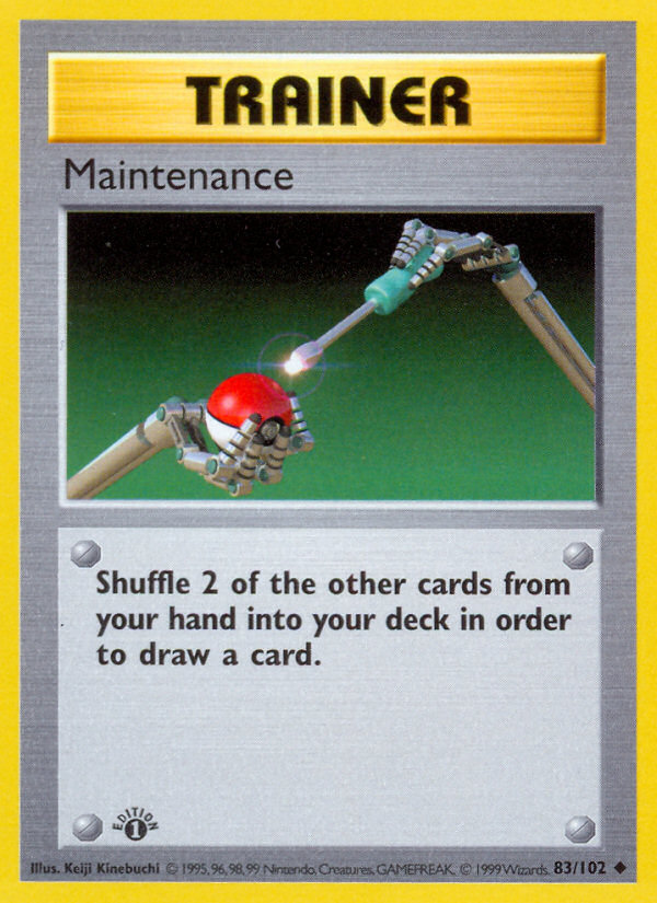 Maintenance (83/102) (Shadowless) [Base Set 1st Edition] | The Gaming-Verse