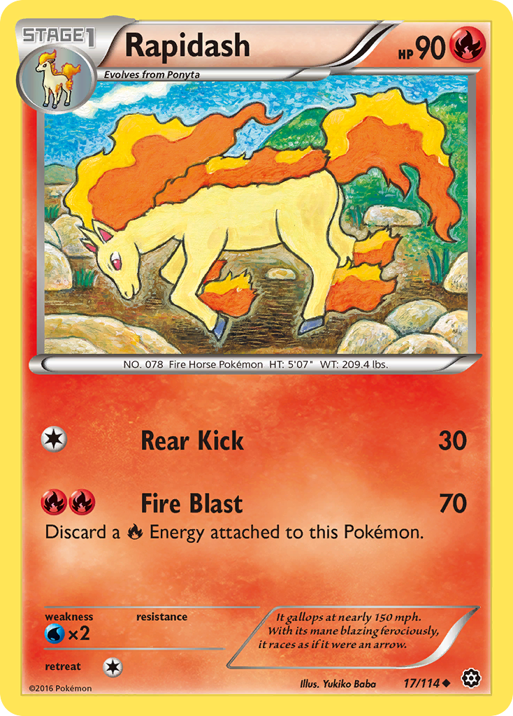 Rapidash (17/114) [XY: Steam Siege] | The Gaming-Verse