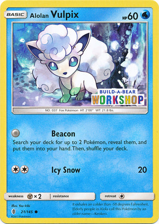 Alolan Vulpix (21/145) (Build A Bear Workshop Exclusive) [Sun & Moon: Guardians Rising] | The Gaming-Verse