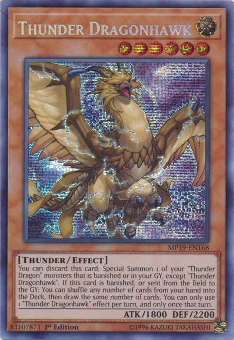 Thunder Dragonhawk [MP19-EN168] Prismatic Secret Rare | The Gaming-Verse