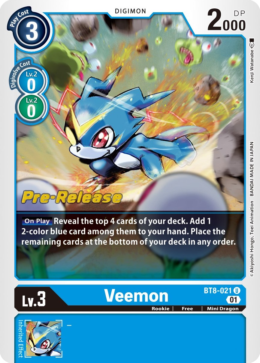 Veemon [BT8-021] [New Awakening Pre-Release Cards] | The Gaming-Verse