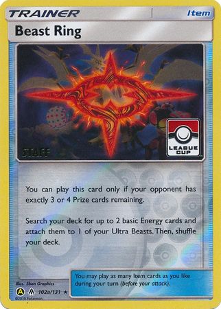 Beast Ring (102a/131) (League Promo Staff) [Sun & Moon: Forbidden Light] | The Gaming-Verse