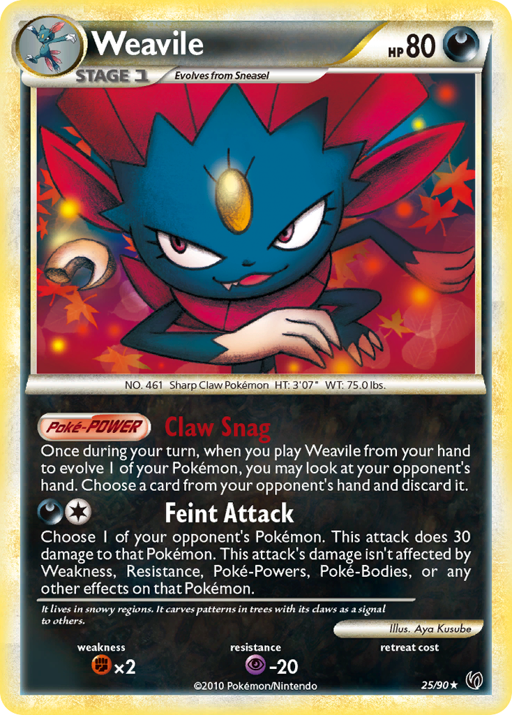 Weavile (25/90) [HeartGold & SoulSilver: Undaunted] | The Gaming-Verse