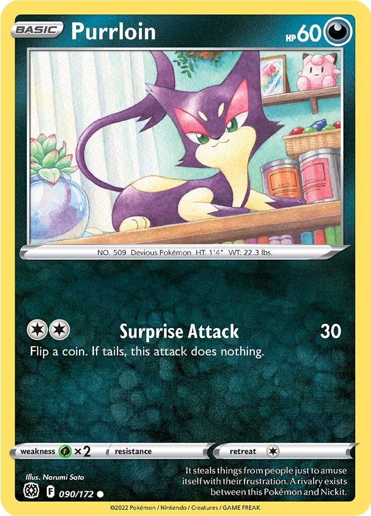 Purrloin (090/172) [Sword & Shield: Brilliant Stars] | The Gaming-Verse