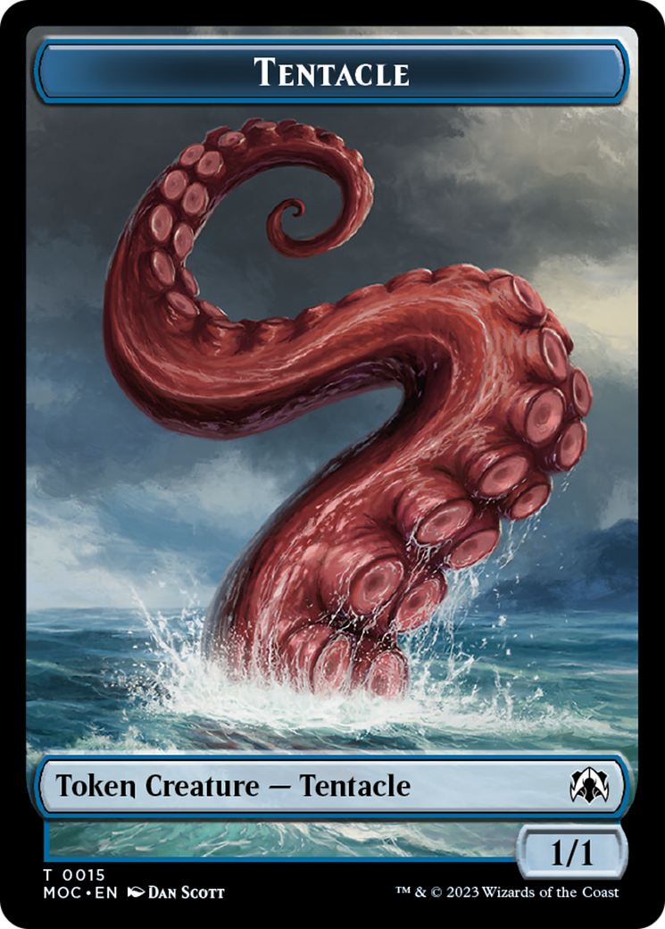 Tentacle // Human (26) Double-Sided Token [March of the Machine Commander Tokens] | The Gaming-Verse