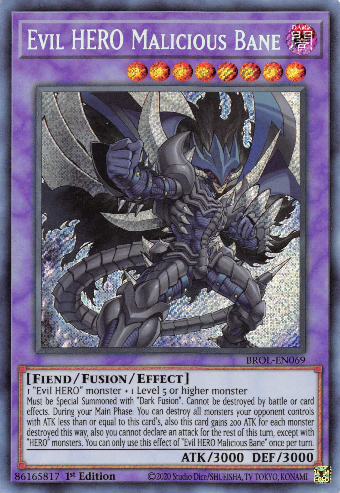 Evil HERO Malicious Bane [BROL-EN069] Secret Rare | The Gaming-Verse