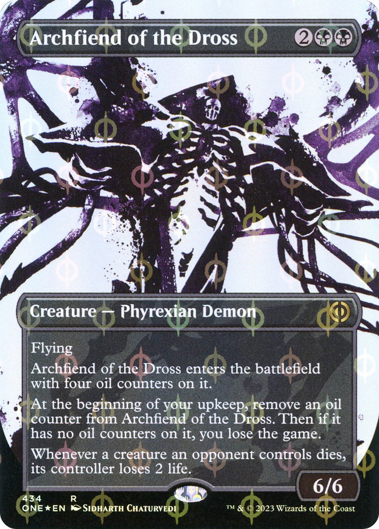 Archfiend of the Dross (Borderless Ichor Step-and-Compleat Foil) [Phyrexia: All Will Be One] | The Gaming-Verse