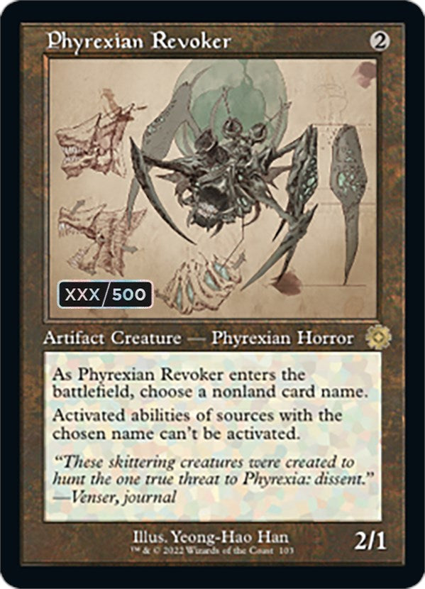 Phyrexian Revoker (Retro Schematic) (Serial Numbered) [The Brothers' War Retro Artifacts] | The Gaming-Verse