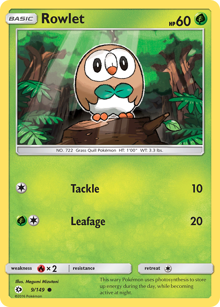 Rowlet (9/149) [Sun & Moon: Base Set] | The Gaming-Verse