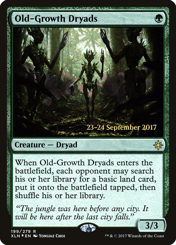 Old-Growth Dryads  (Prerelease) [Ixalan Prerelease Promos] | The Gaming-Verse